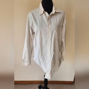 Brooks Brothers Men's White and Cream Striped Dress Shirt 16 1/2-34